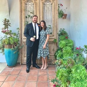 Santorini Dress in Blue Green Floral